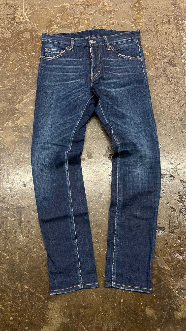 DSquared2 Dark Wash Distressed Denim Jeans Blue